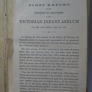 Victorian Infant Asylum, First Annual Report [front page]